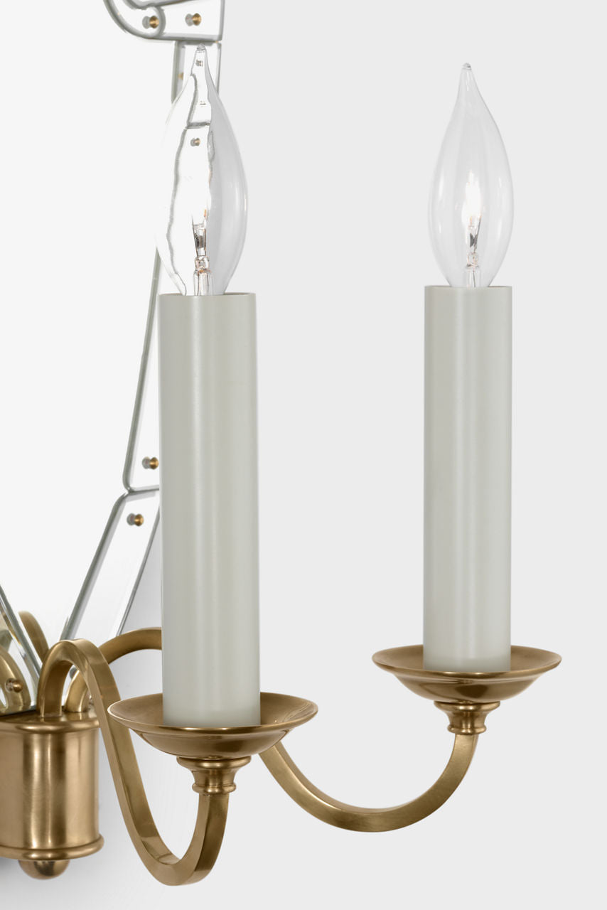 Adelaide Large Double Sconce | Mirror and Natural Brass