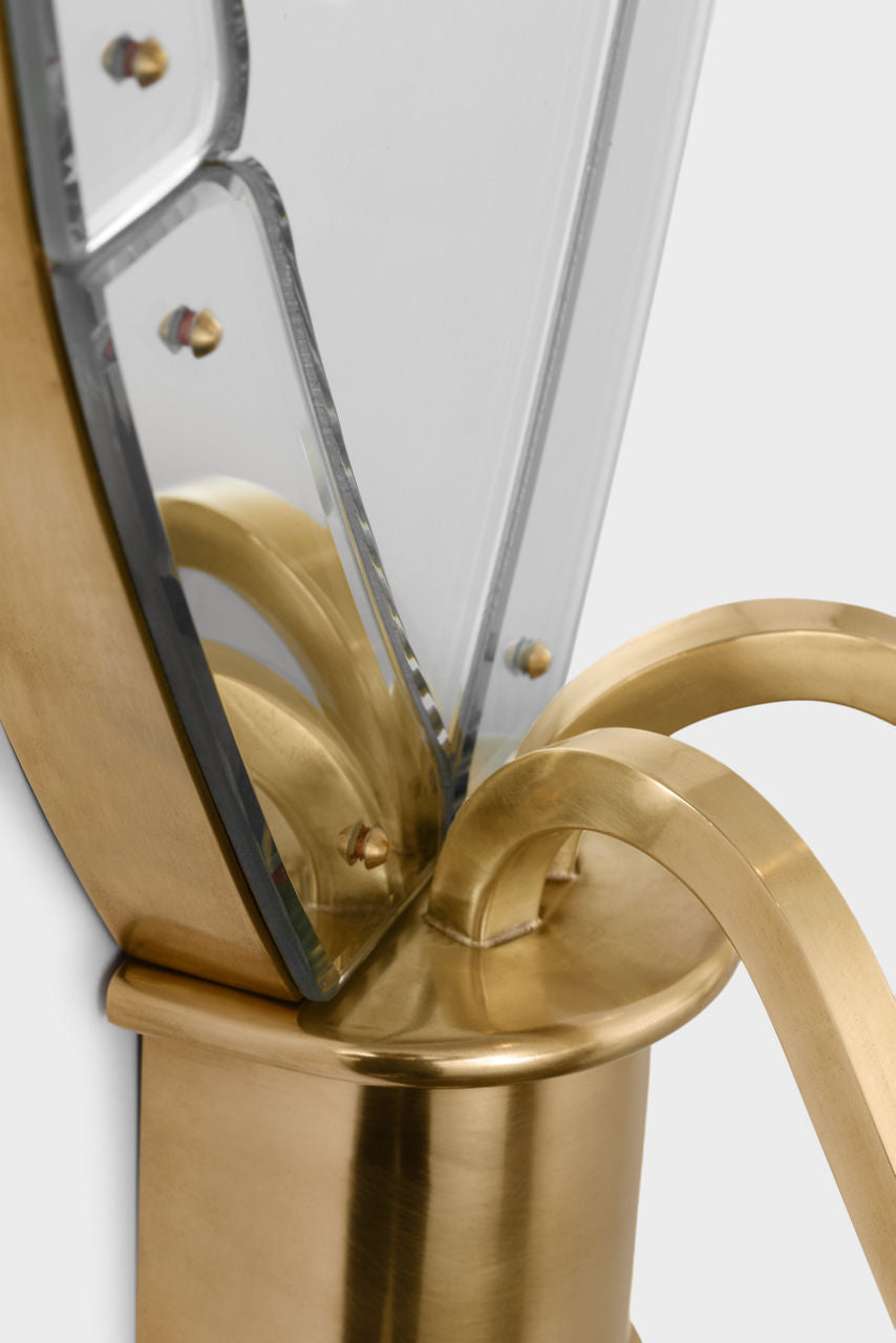 Adelaide Extra Large Double Sconce | Mirror and Natural Brass