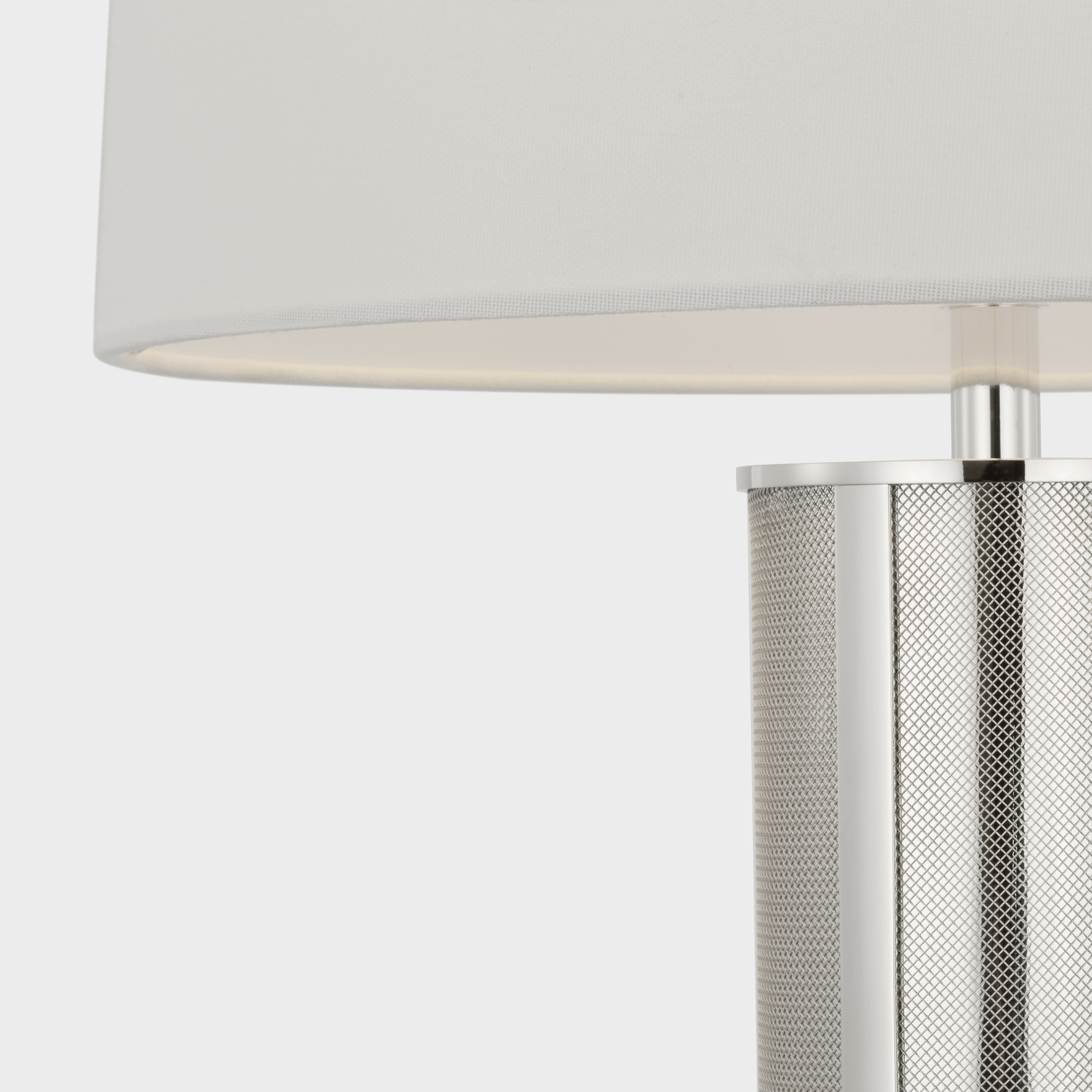 Beckford 22" Table Lamp | Polished Nickel and Stainless | Linen Shade