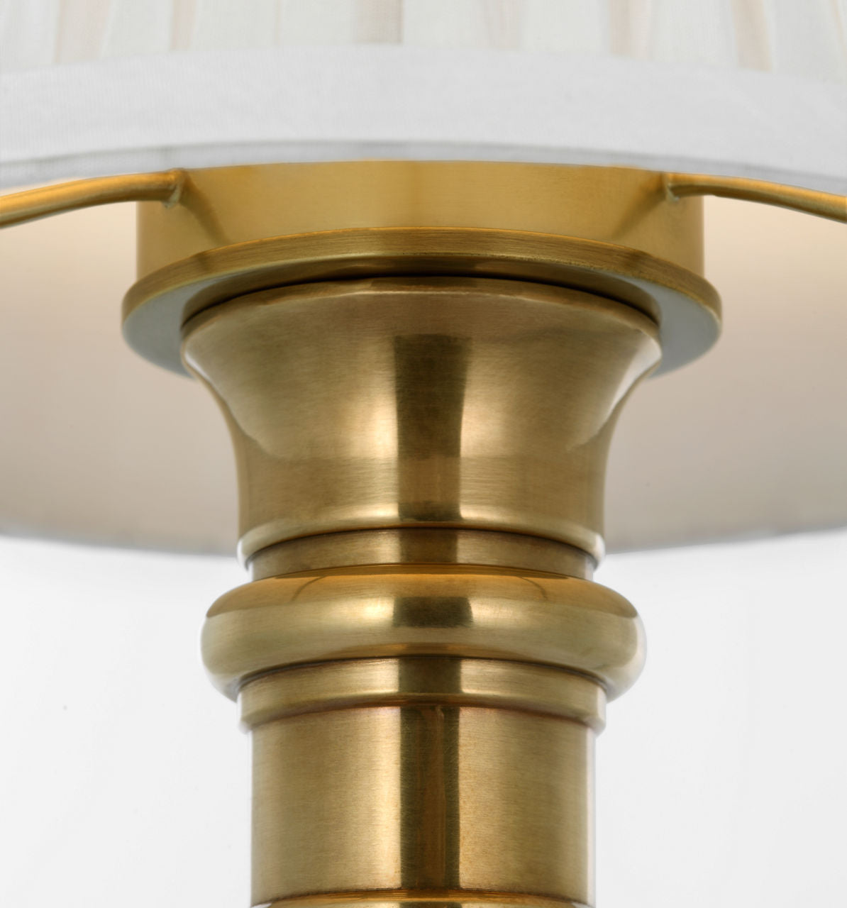 Thatcher 12" Cordless Accent Lamp | Natural Brass | Silk Pleated Shade