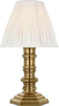 Thatcher 12" Cordless Accent Lamp | Natural Brass | Silk Pleated Shade