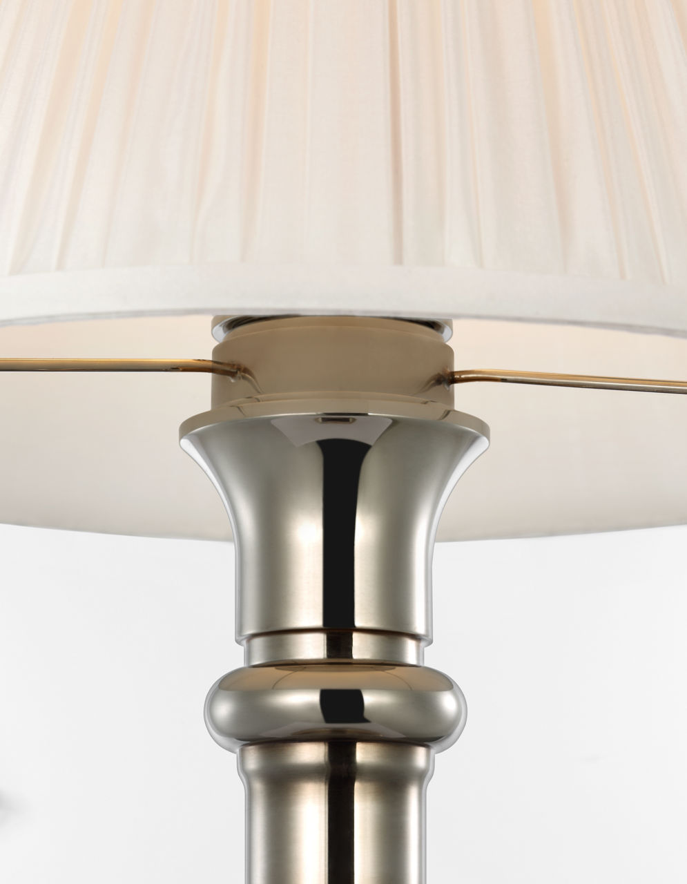 Thatcher 21" Cordless Table Lamp | Butler's Silver | Silk Pleated Shade