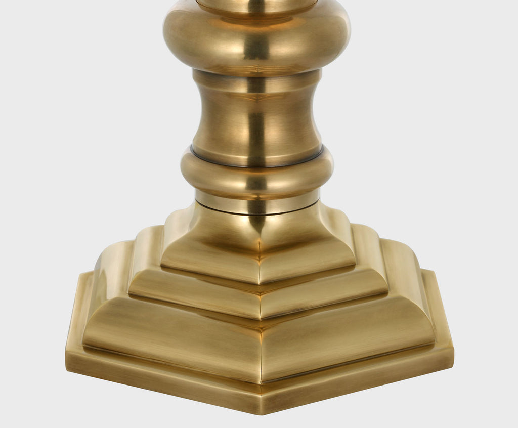 Thatcher 21" Cordless Table Lamp | Natural Brass | Silk Pleated Shade