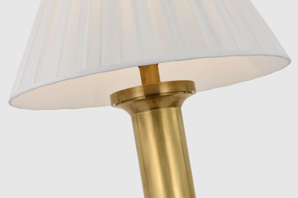 Hammett Large Table Lamp | Natural Brass | Silk Box Pleat Shade