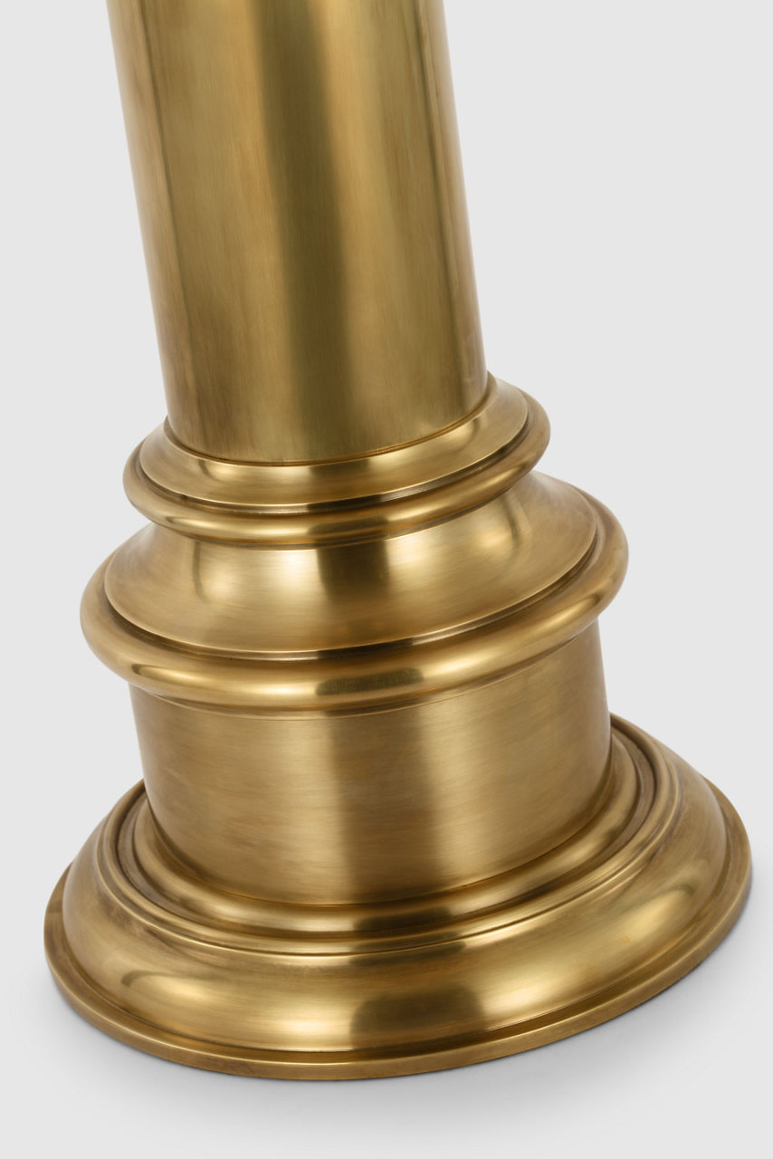 Hammett Large Table Lamp | Natural Brass | Silk Box Pleat Shade