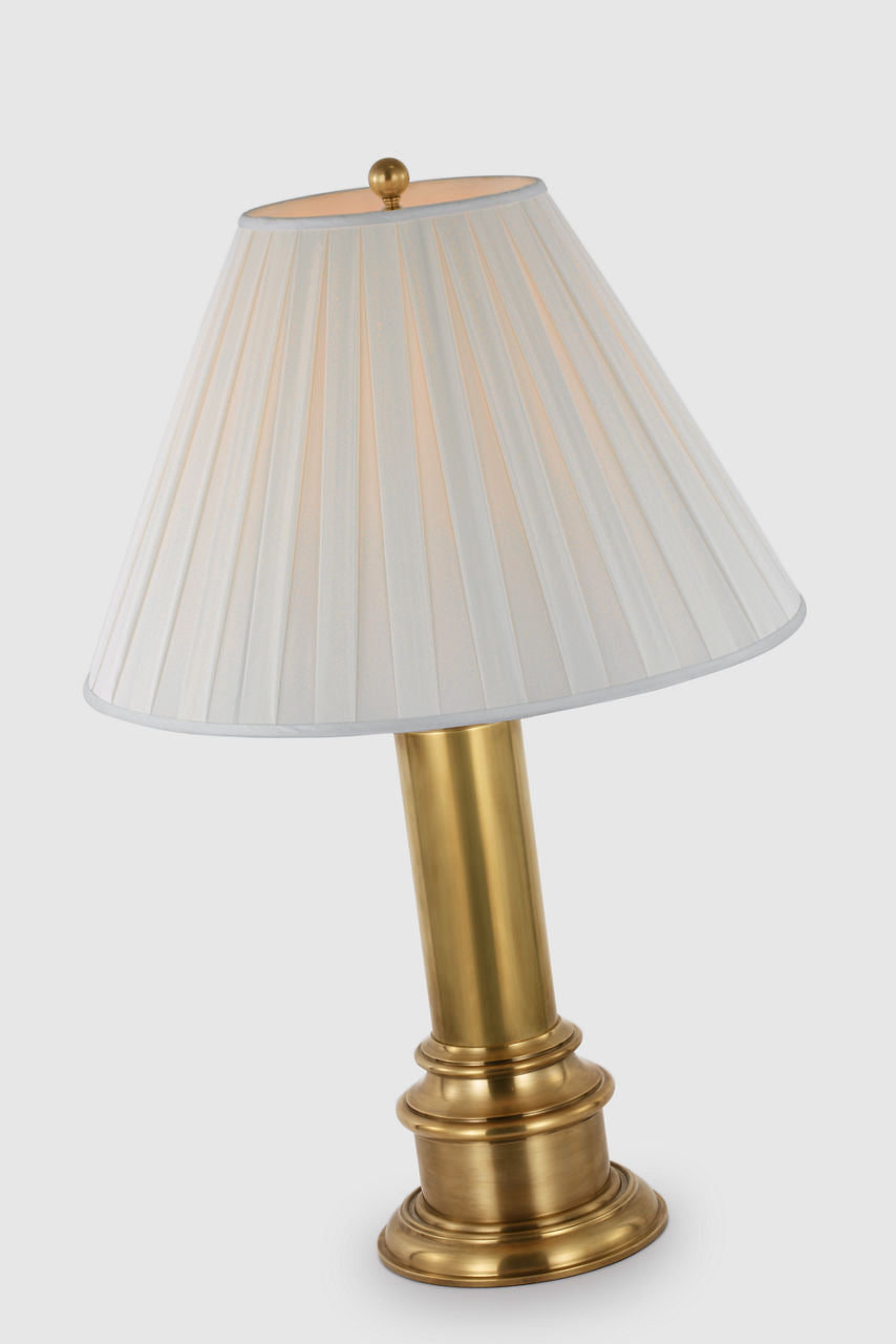 Hammett Large Table Lamp | Natural Brass | Silk Box Pleat Shade