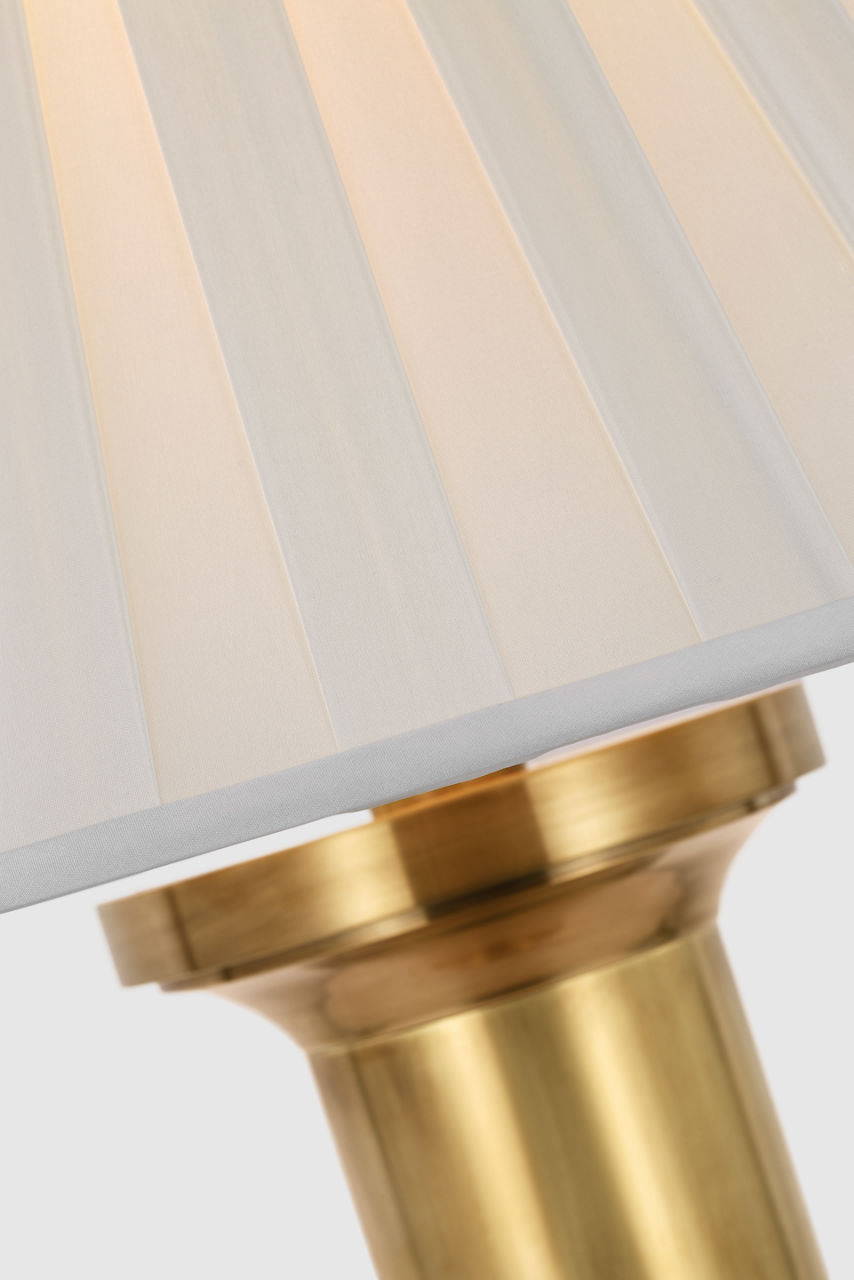 Hammett Large Table Lamp | Natural Brass | Silk Box Pleat Shade