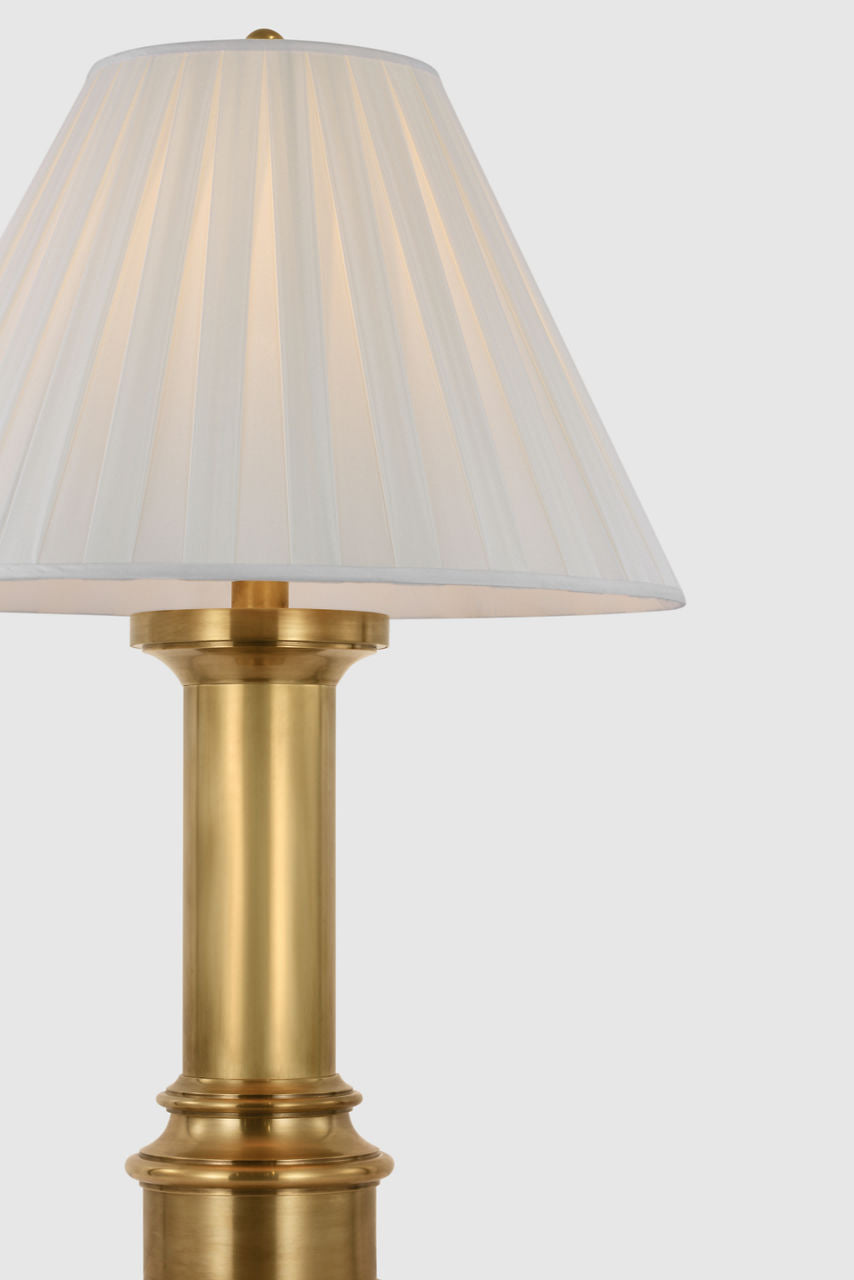 Hammett Large Table Lamp | Natural Brass | Silk Box Pleat Shade