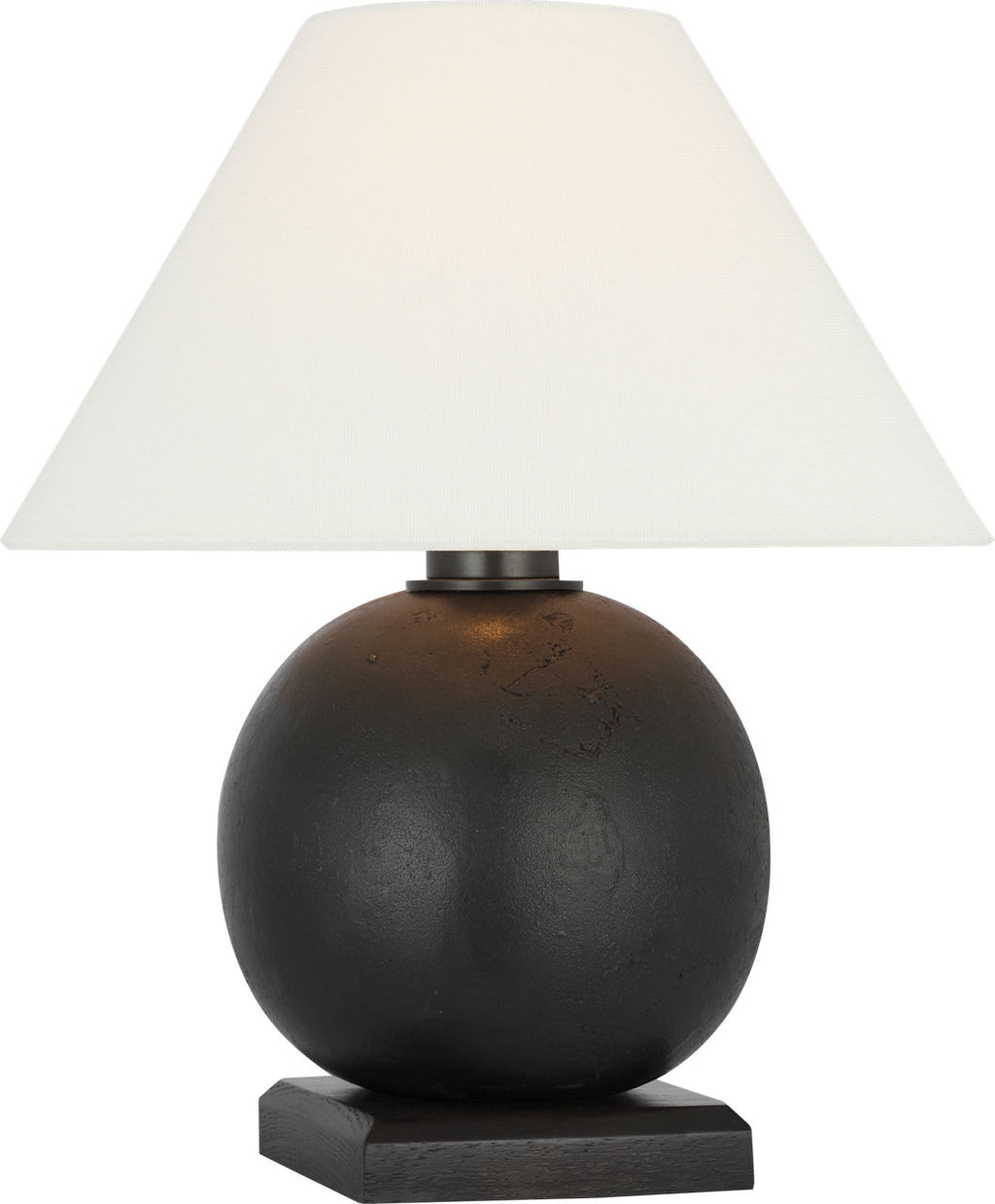 Hardwick 12" Accent Lamp | Museum Bronze and Black Ebony | Linen Shade
