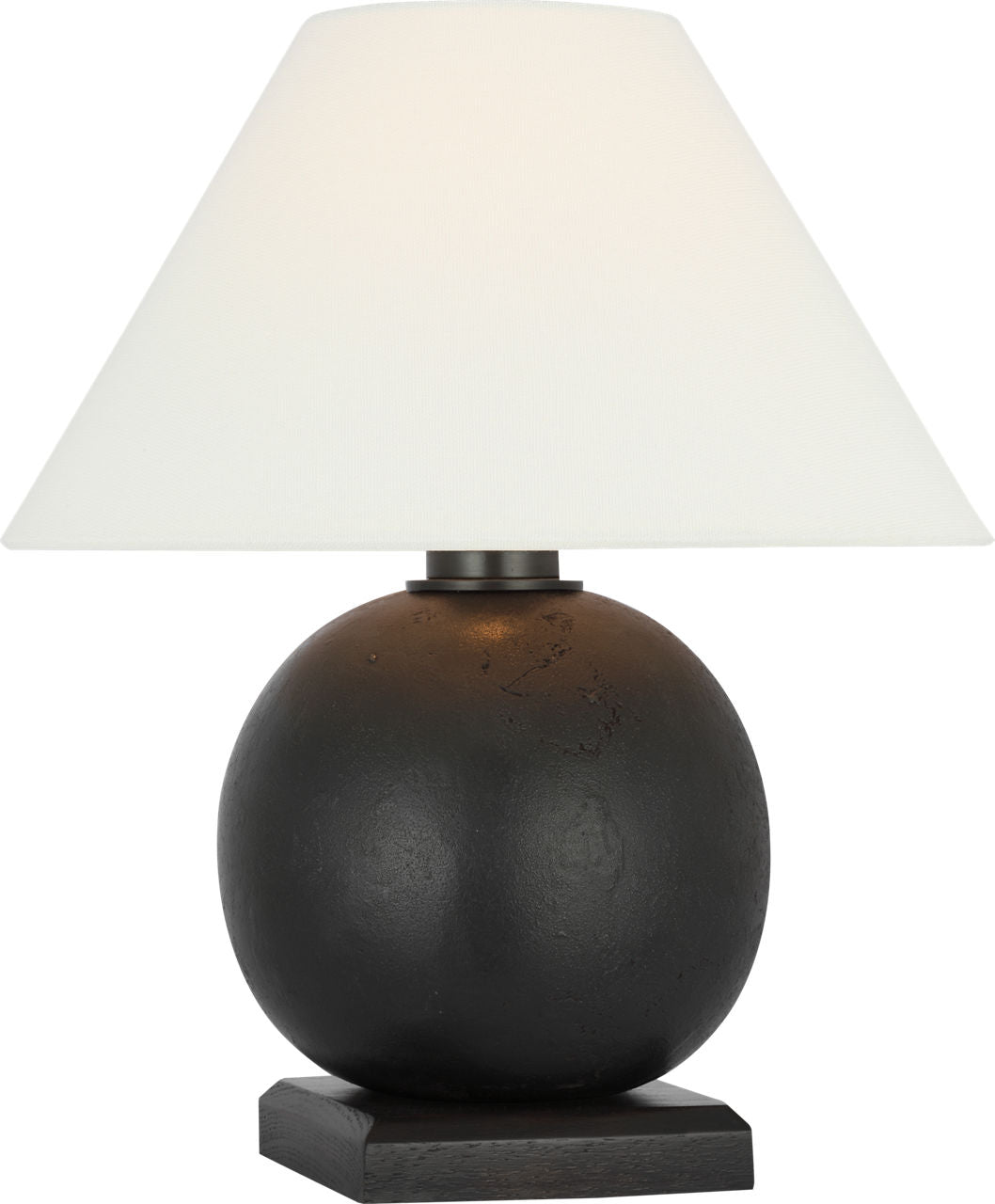 Hardwick 12" Accent Lamp | Museum Bronze and Black Ebony | Linen Shade