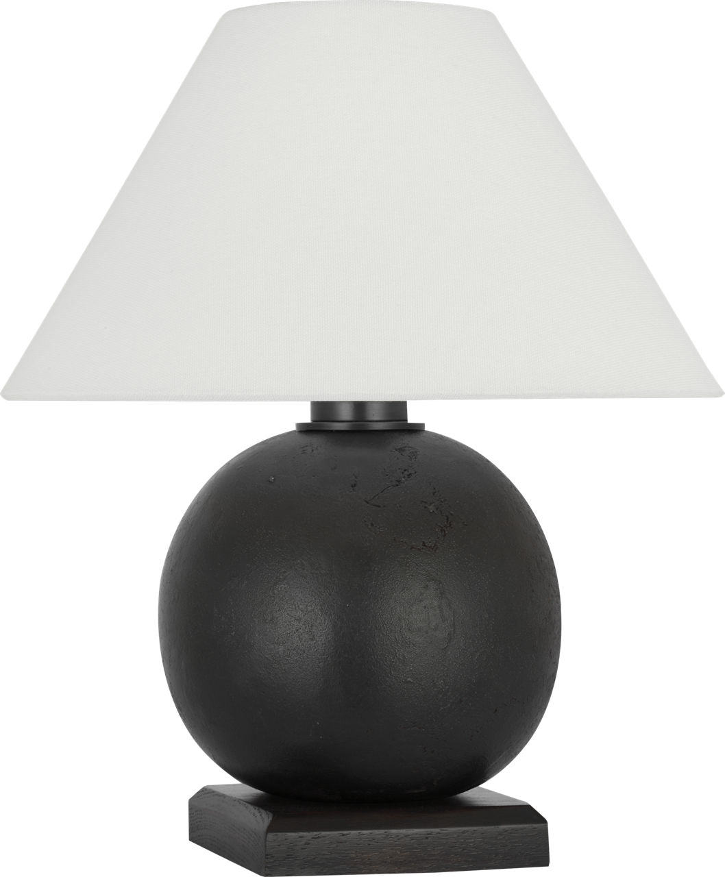 Hardwick 12" Accent Lamp | Museum Bronze and Black Ebony | Linen Shade