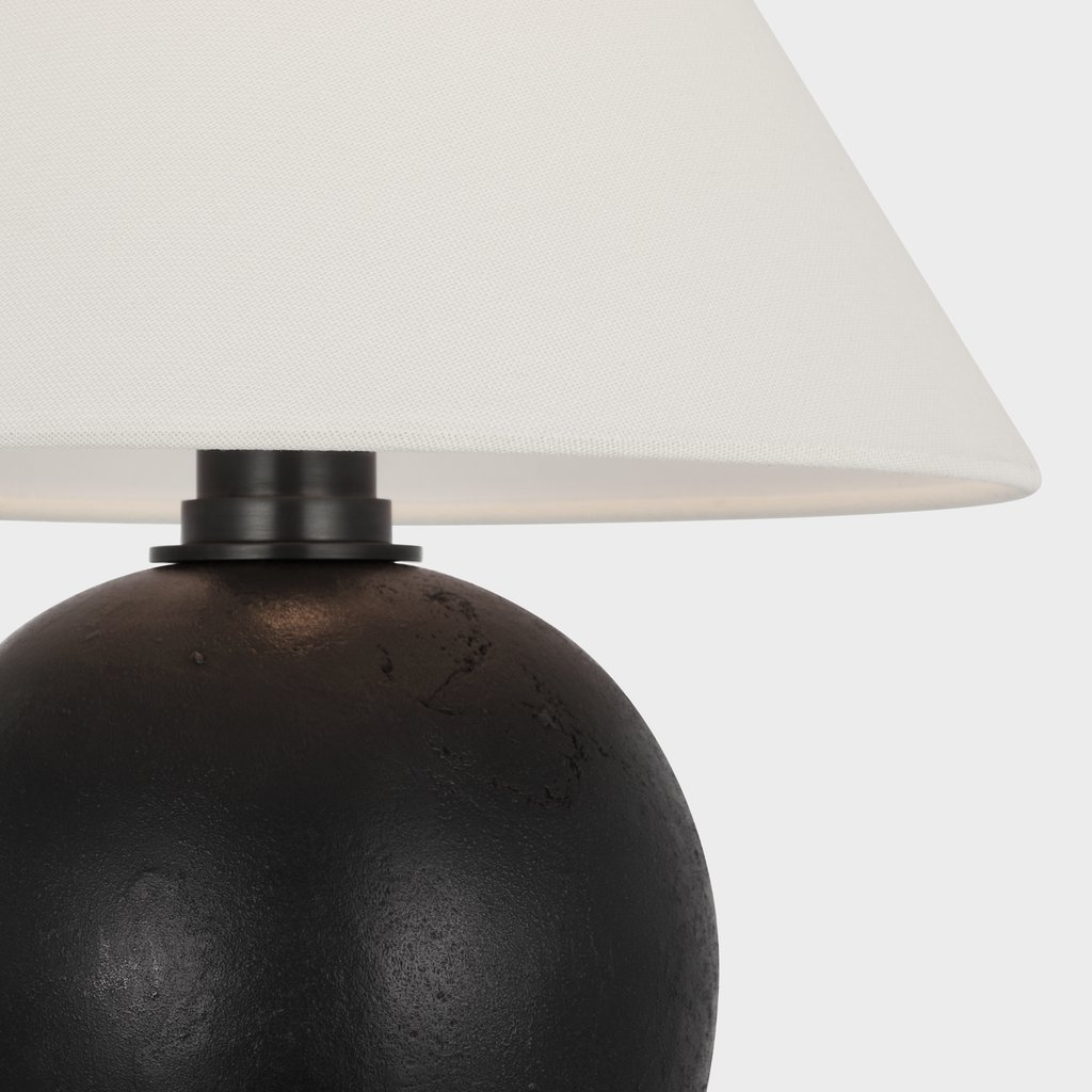 Hardwick 12" Accent Lamp | Museum Bronze and Black Ebony | Linen Shade