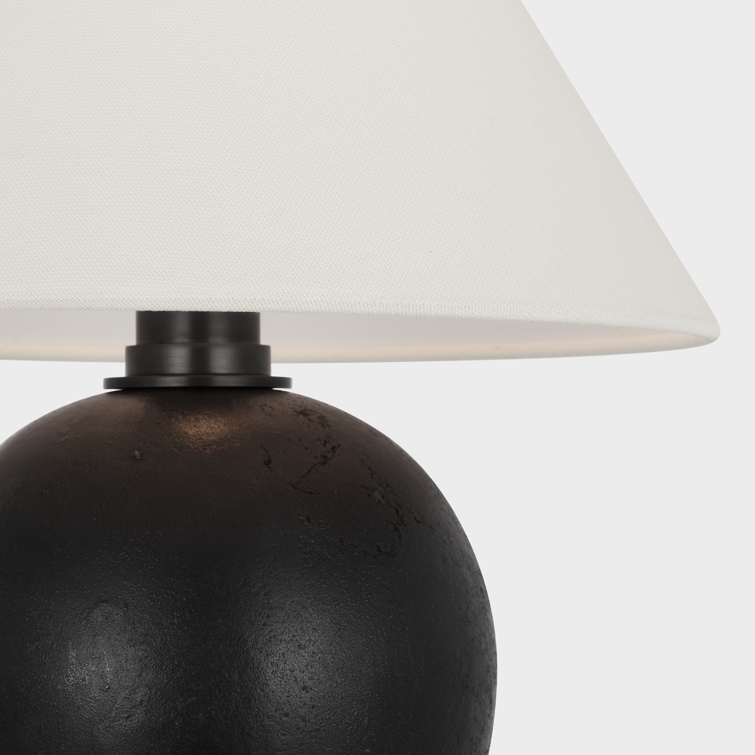 Hardwick 12" Accent Lamp | Museum Bronze and Black Ebony | Linen Shade