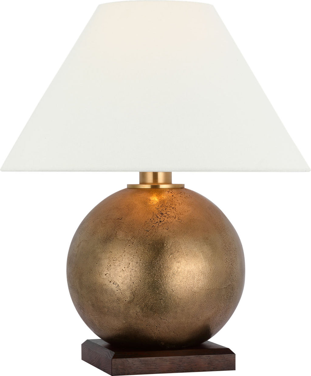 Hardwick 20" Table Lamp | Museum Brass and Natural Rift Oak | Linen Shade