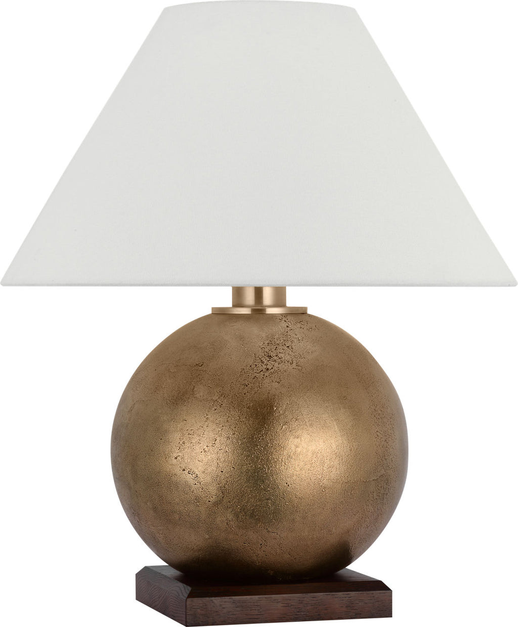 Hardwick 20" Table Lamp | Museum Brass and Natural Rift Oak | Linen Shade