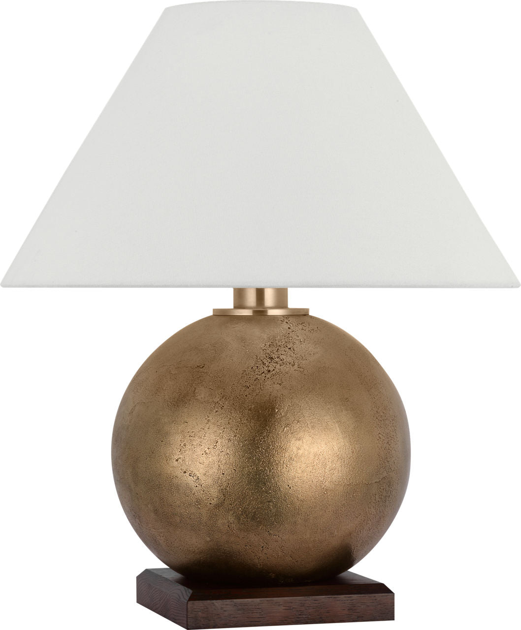 Hardwick 20" Table Lamp | Museum Brass and Natural Rift Oak | Linen Shade