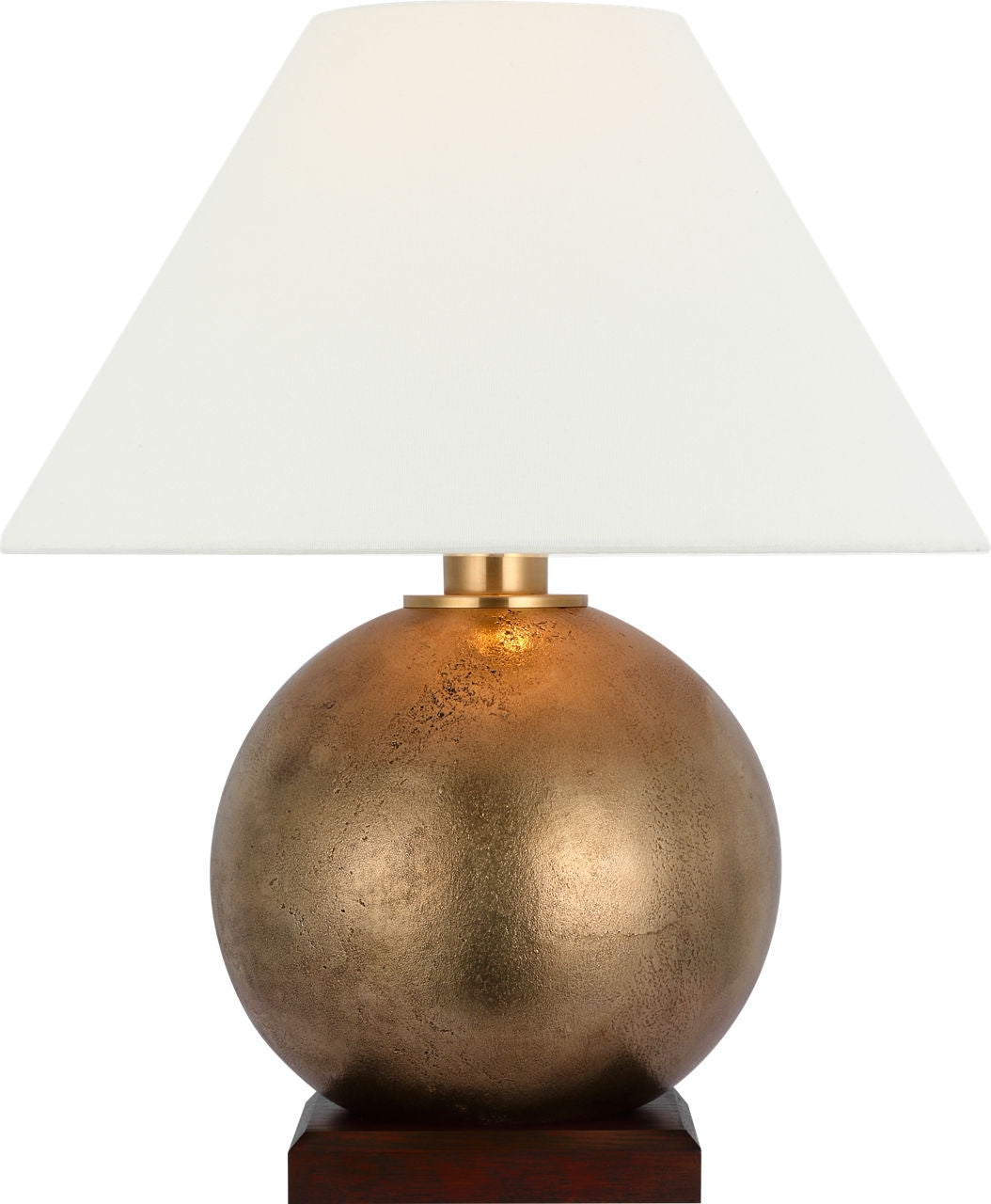 Hardwick 20" Table Lamp | Museum Brass and Natural Rift Oak | Linen Shade