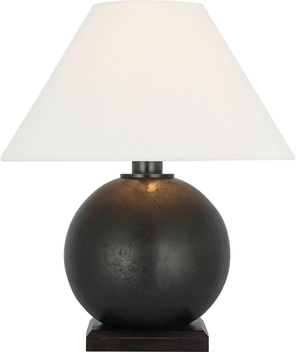 Hardwick 20" Table Lamp | Museum Bronze and Black Ebony | Linen Shade