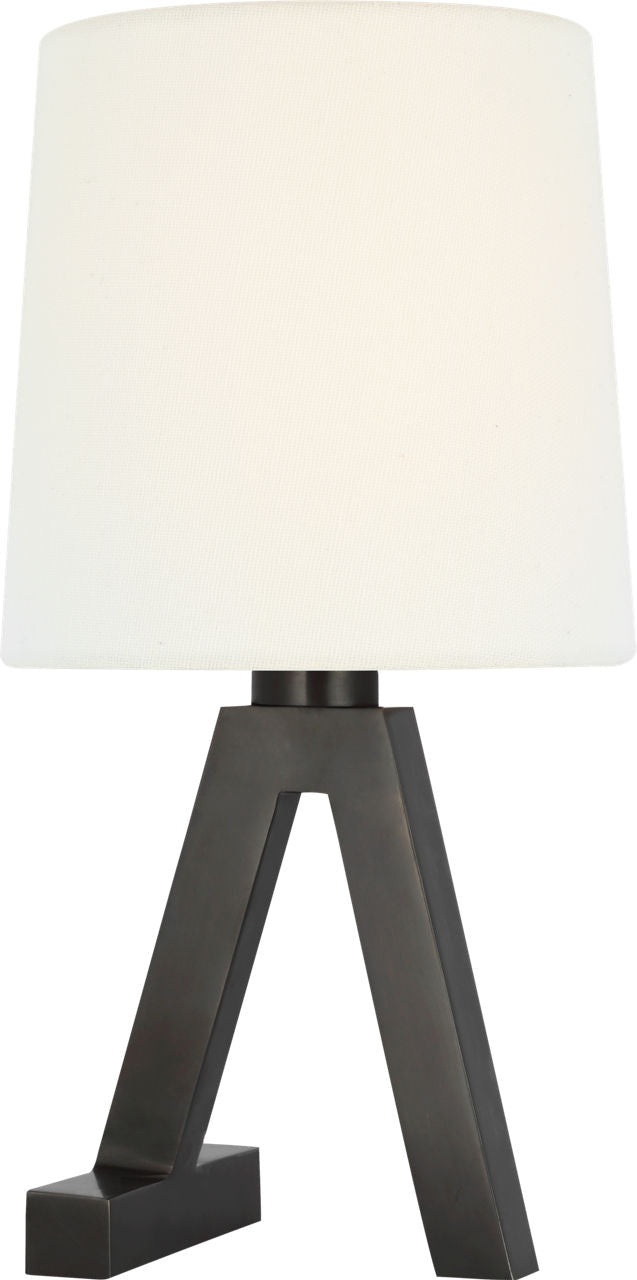 Hedger 11" Accent Lamp | Bronze | Linen Shade