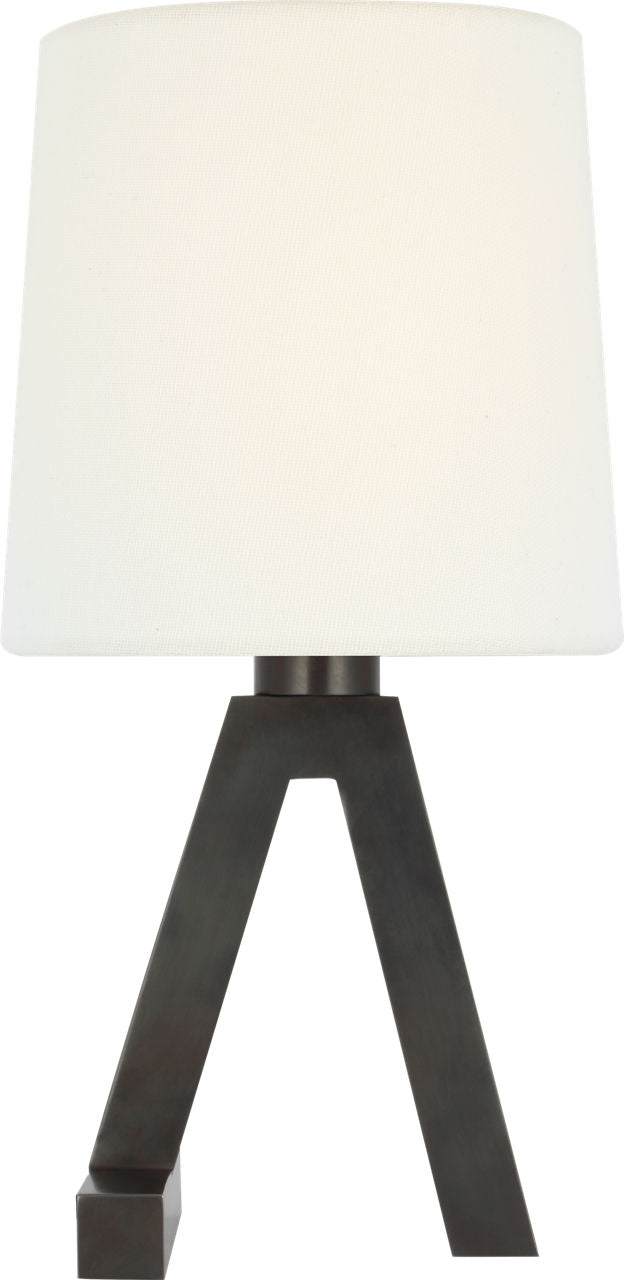 Hedger 11" Accent Lamp | Bronze | Linen Shade