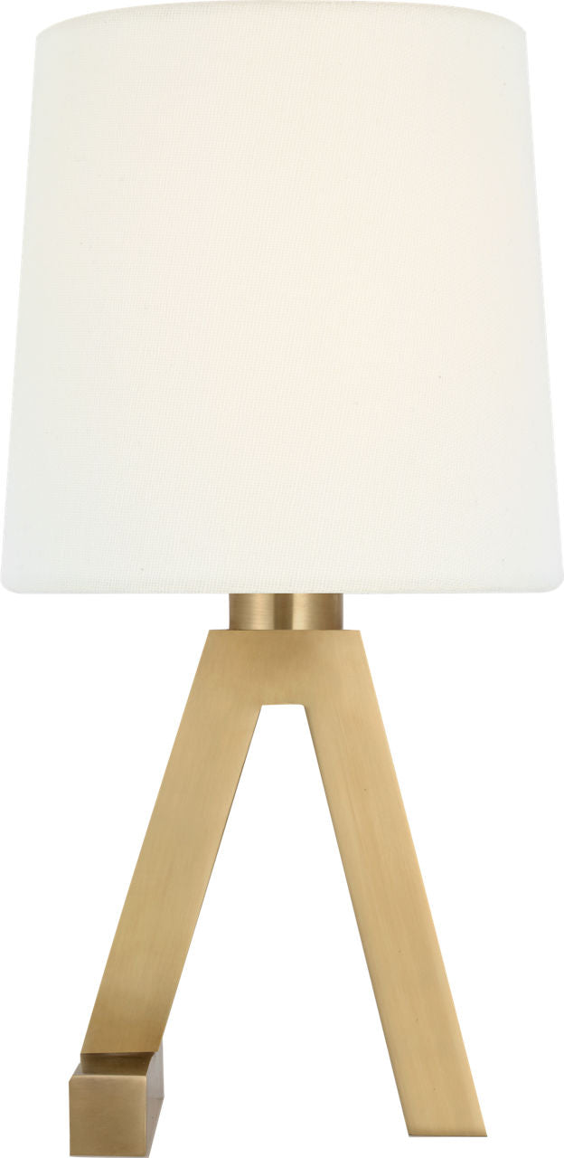 Hedger 11" Accent Lamp | Natural Brass | Linen Shade