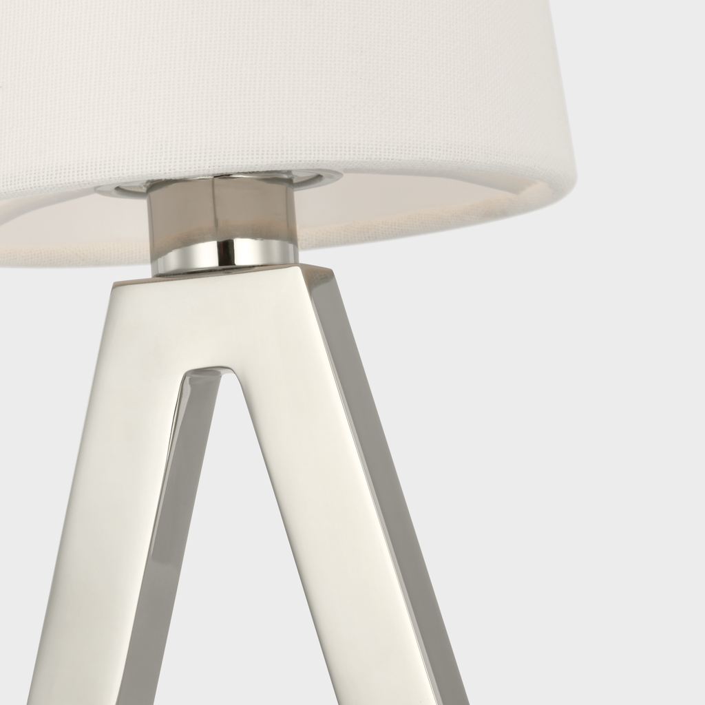 Hedger 11" Accent Lamp | Polished Nickel | Linen Shade