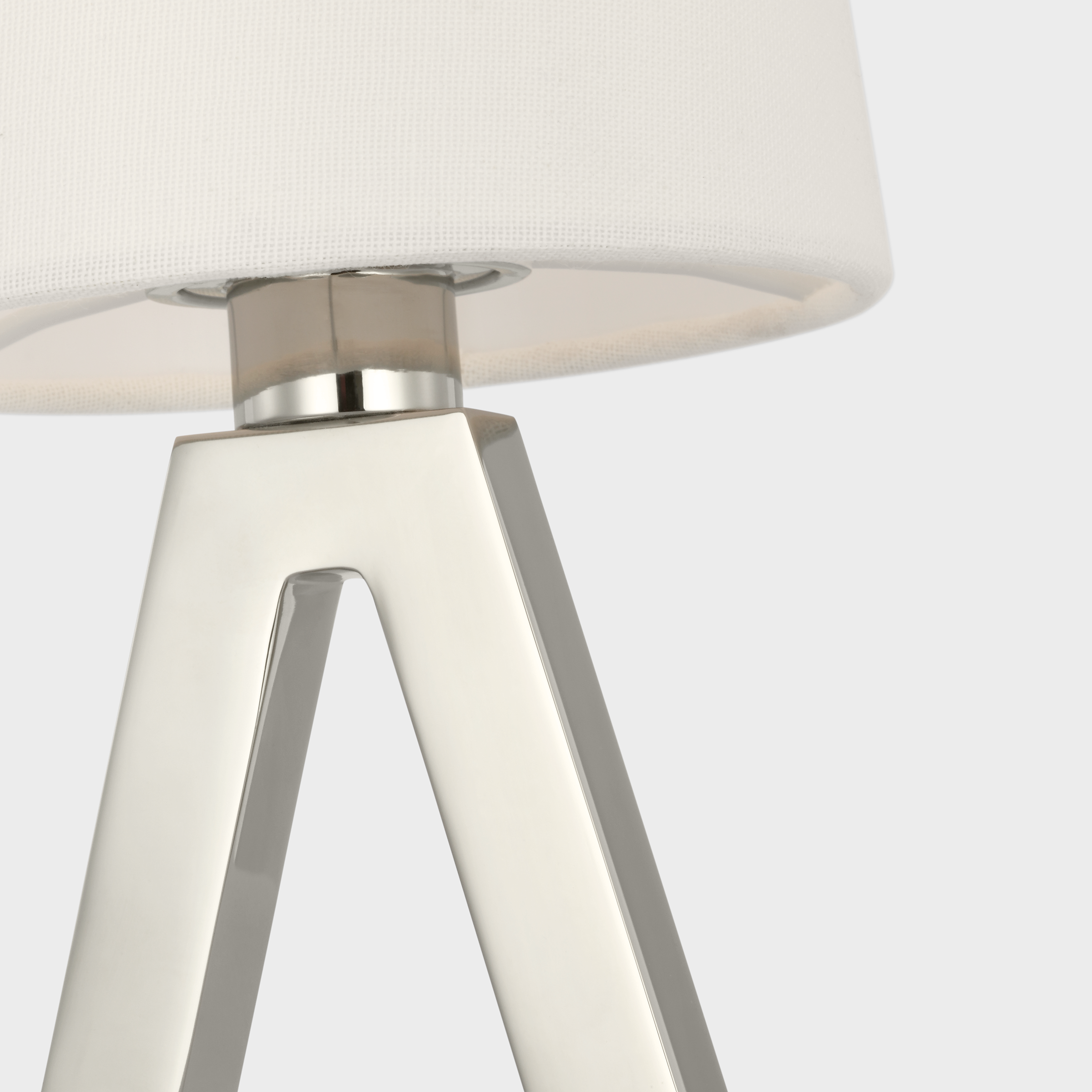 Hedger 11" Accent Lamp | Polished Nickel | Linen Shade
