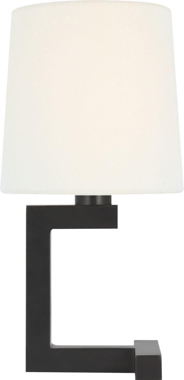 Hedger 12" Accent Lamp | Bronze | Linen Shade