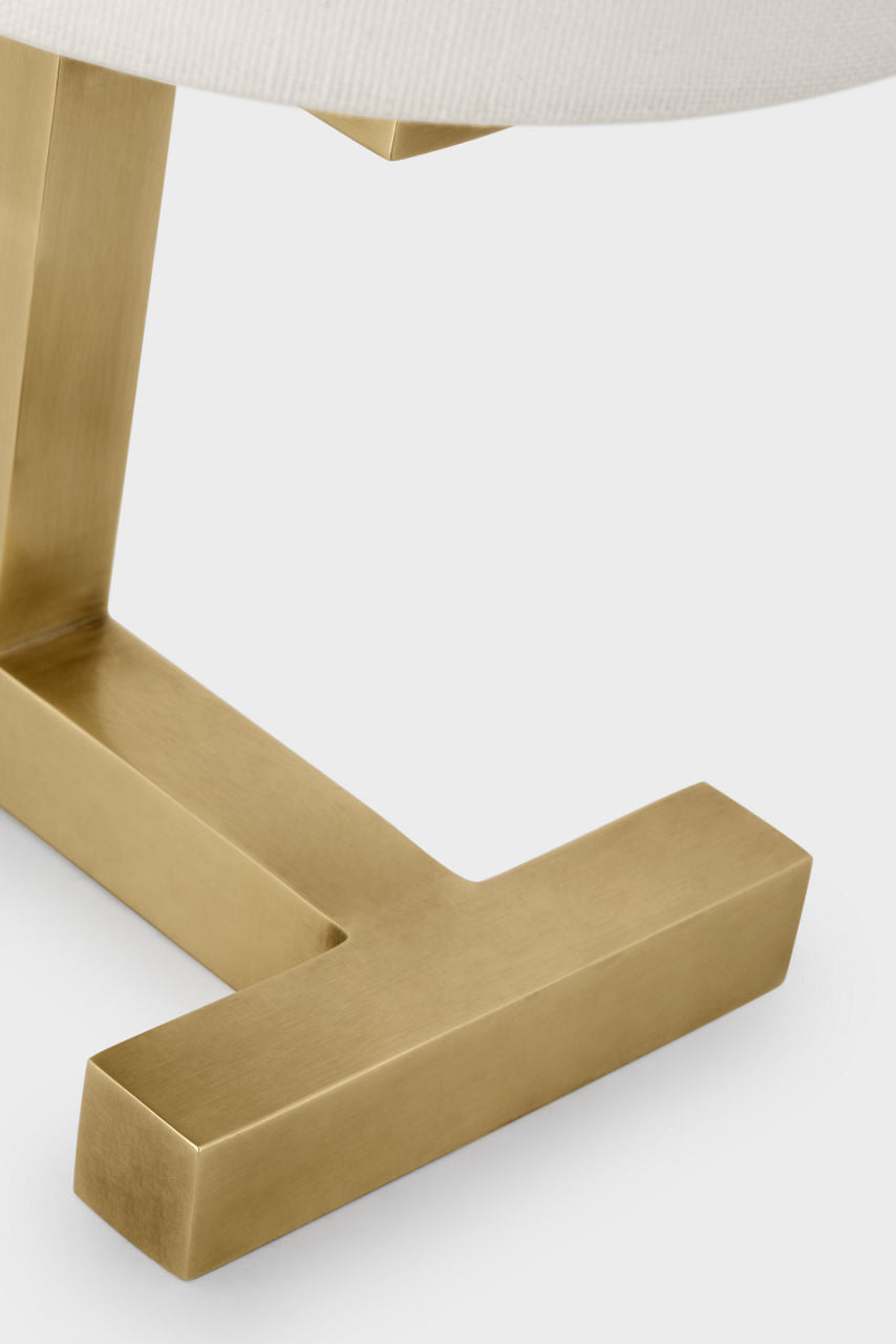 Hedger 12" Accent Lamp | Natural Brass | Linen Shade