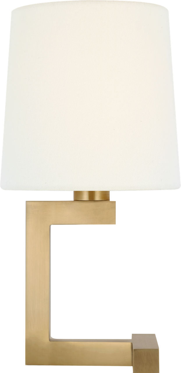 Hedger 12" Accent Lamp | Natural Brass | Linen Shade