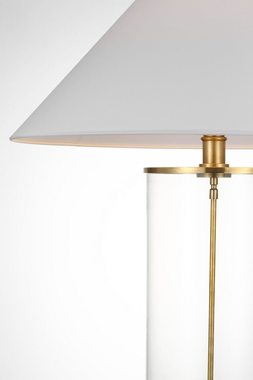 Modern Cordless Table Lamp | Natural Brass | Linen Shade