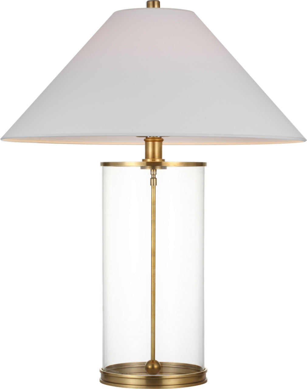 Modern Cordless Table Lamp | Natural Brass | Linen Shade