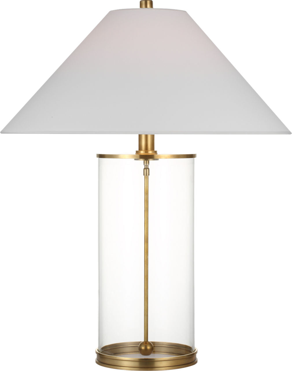 Modern Cordless Table Lamp | Natural Brass | Linen Shade
