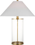 Modern Cordless Table Lamp | Natural Brass | Linen Shade