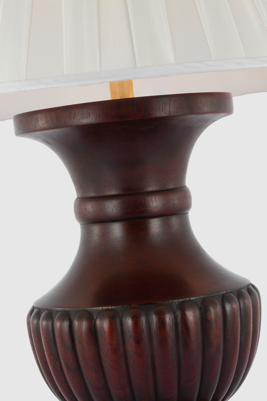 Tisdale Large Table Lamp | Mahogany | Silk Box Pleat Shade