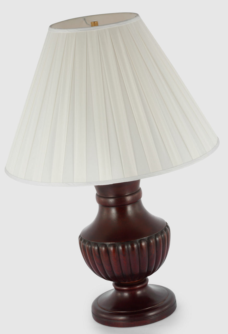 Tisdale Large Table Lamp | Mahogany | Silk Box Pleat Shade