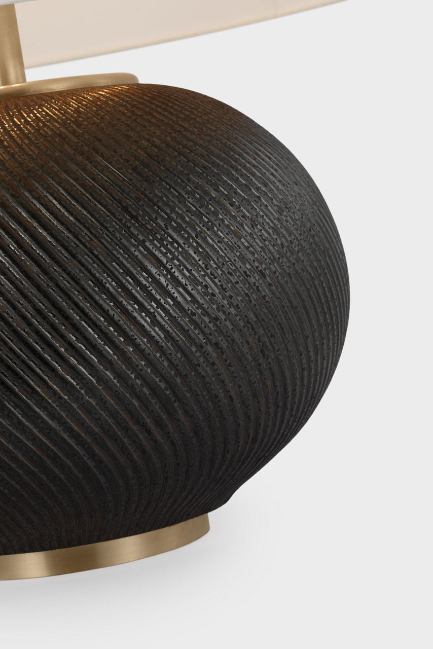 Mirelle Medium Table Lamp | Crystal Bronze | Linen Shade