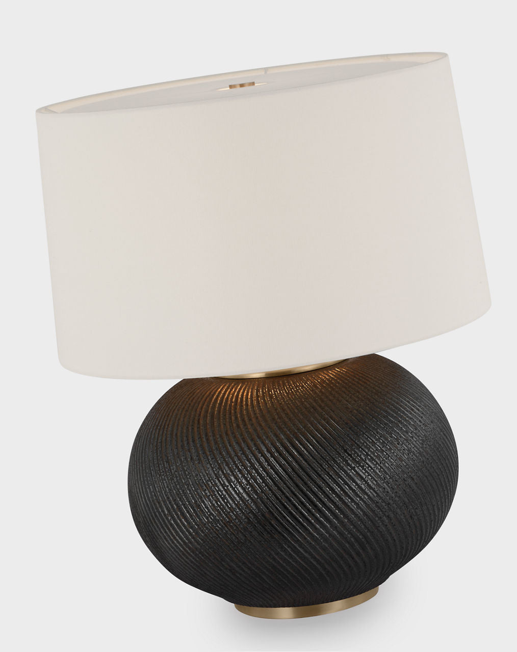 Mirelle Medium Table Lamp | Crystal Bronze | Linen Shade