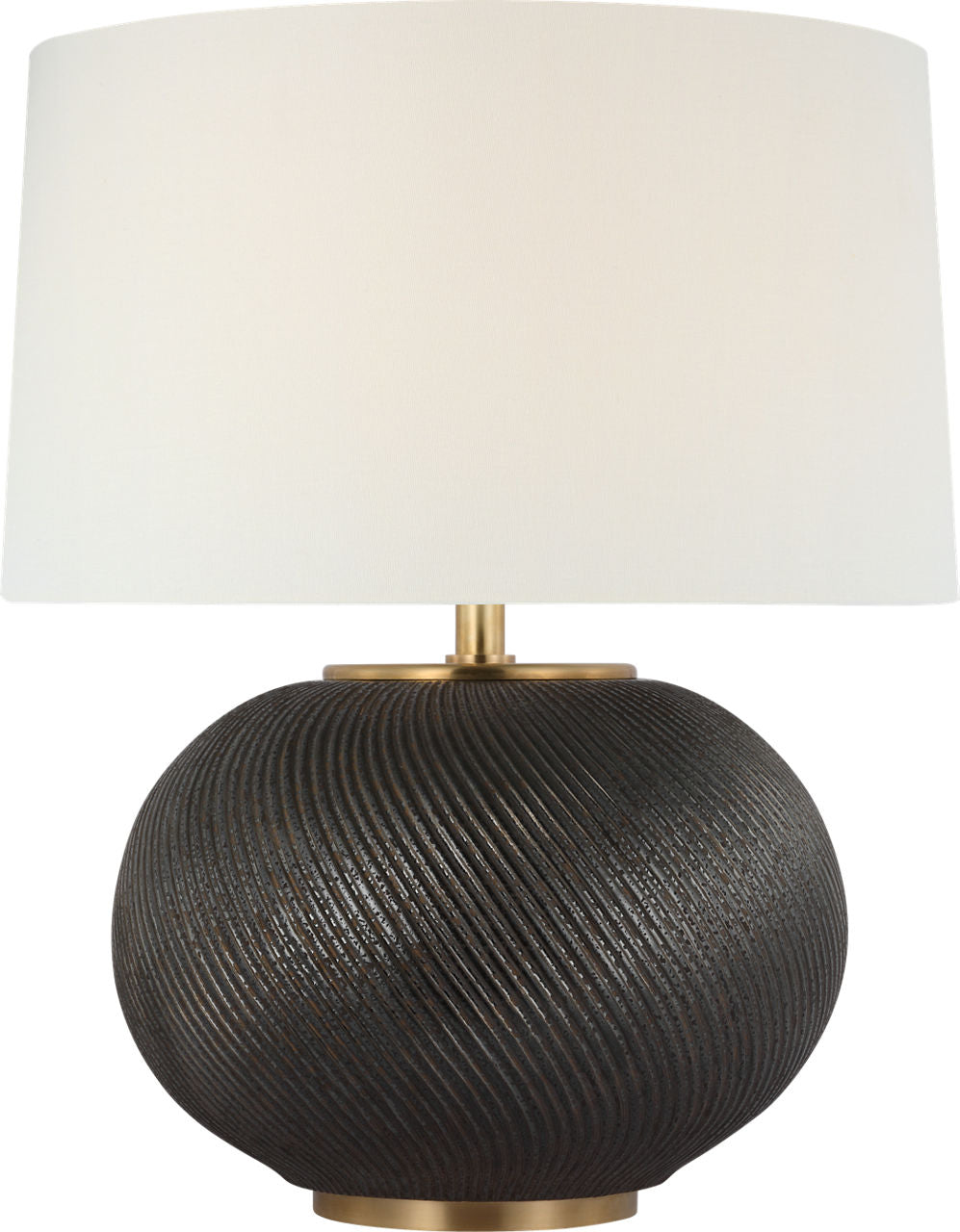 Mirelle Medium Table Lamp | Crystal Bronze | Linen Shade