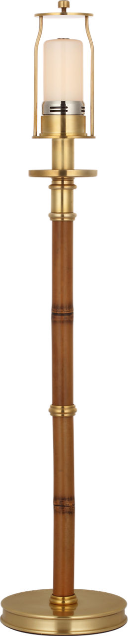 Dalfern 27" Cordless Desk Lamp | Waxed Bamboo and Natural Brass | Natural Brass Shade