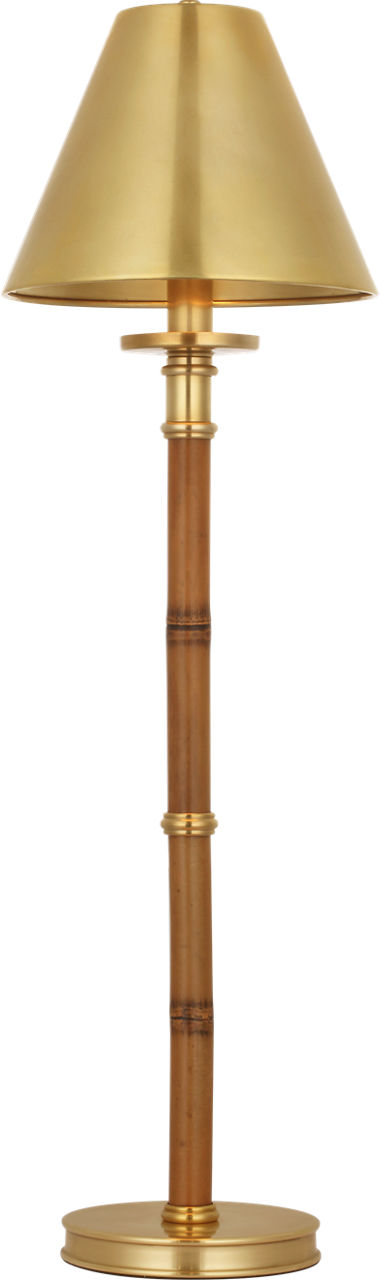 Dalfern 27" Cordless Desk Lamp | Waxed Bamboo and Natural Brass | Natural Brass Shade