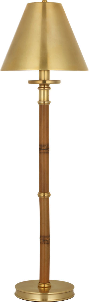 Dalfern 27" Cordless Desk Lamp | Waxed Bamboo and Natural Brass | Natural Brass Shade