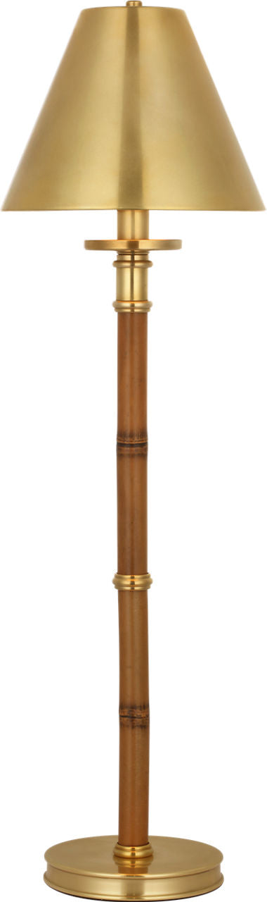 Dalfern 27" Cordless Desk Lamp | Waxed Bamboo and Natural Brass | Natural Brass Shade