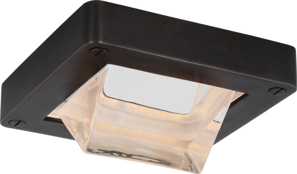 Rolland 5" Solitaire Flush Mount | Bronze and Clear Glass