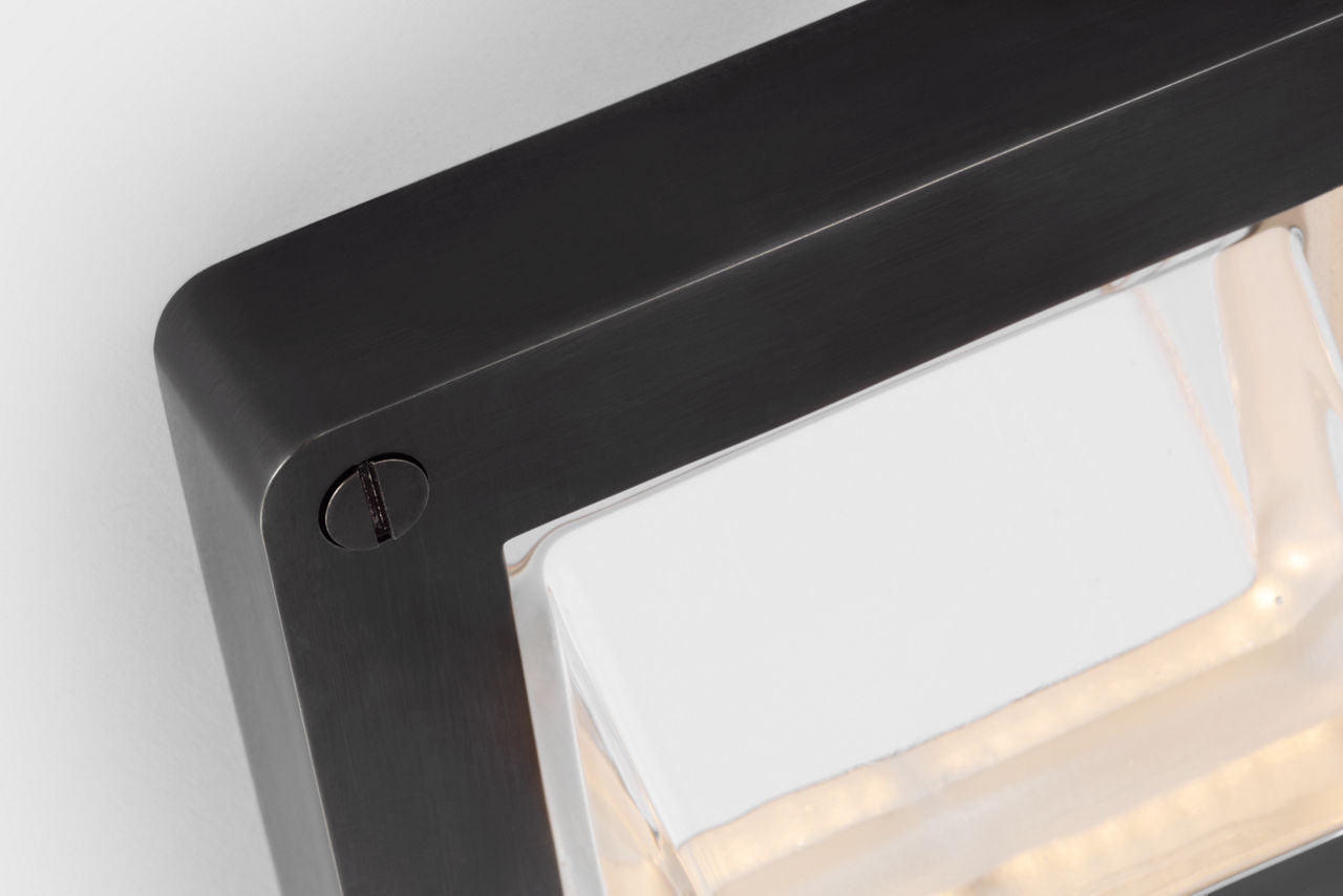 Rolland 5" Solitaire Flush Mount | Bronze and Clear Glass
