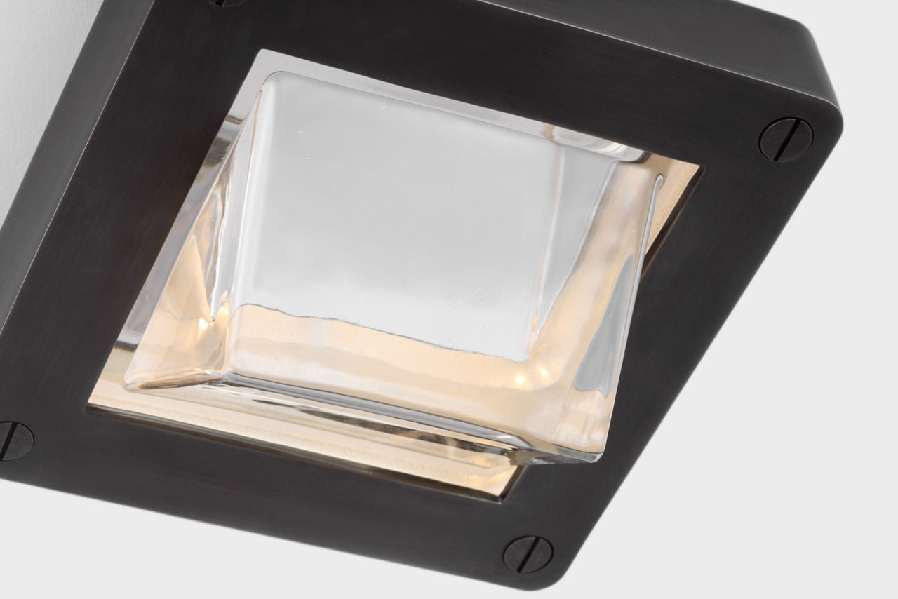 Rolland 5" Solitaire Flush Mount | Bronze and Clear Glass