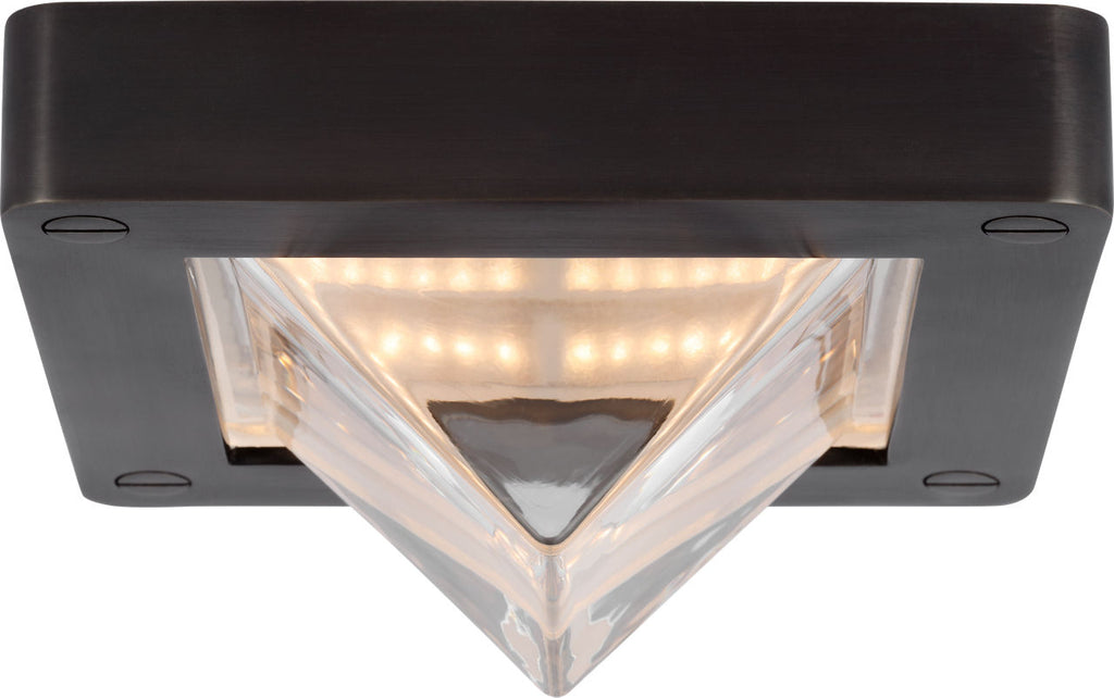 Rolland 5" Solitaire Flush Mount | Bronze and Clear Glass
