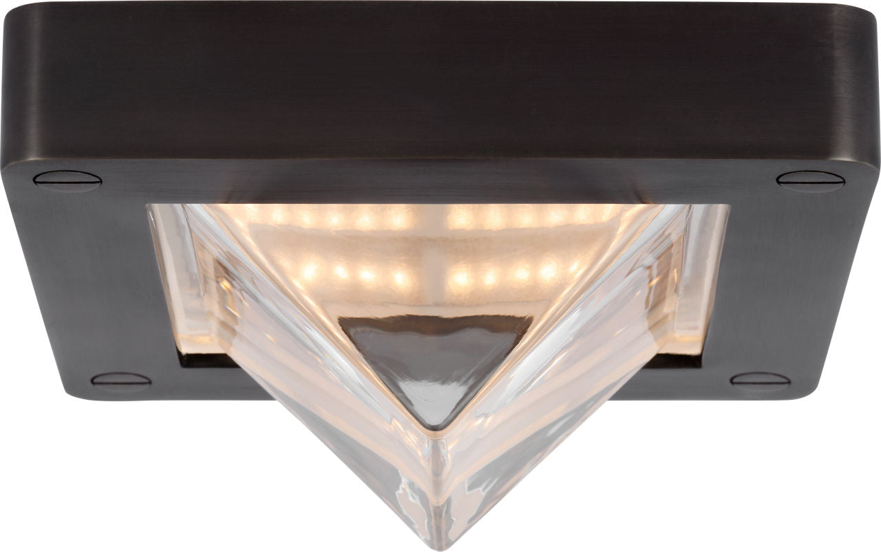 Rolland 5" Solitaire Flush Mount | Bronze and Clear Glass