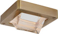 Rolland 5" Solitaire Flush Mount | Natural Brass and Clear Glass