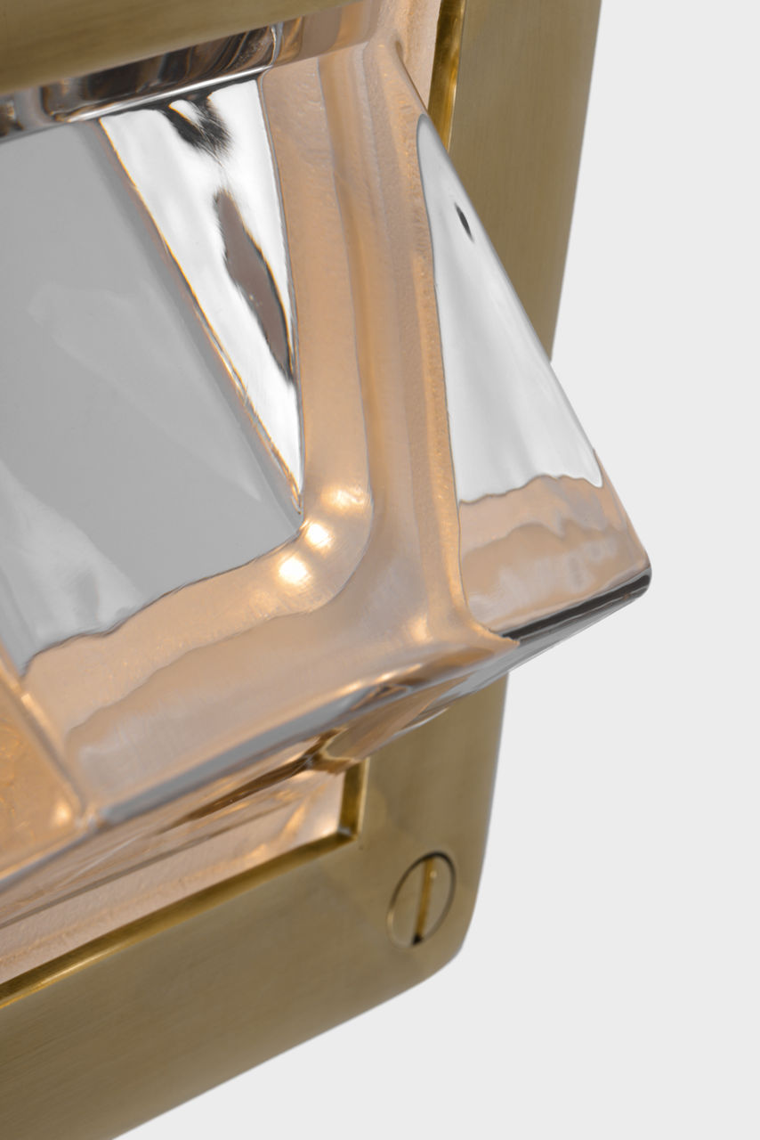 Rolland 5" Solitaire Flush Mount | Natural Brass and Clear Glass